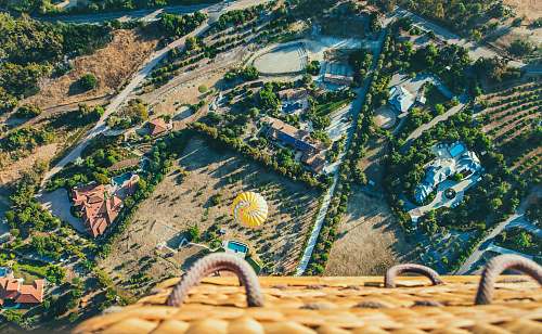 aerial view bird's eye view photography of town landscape